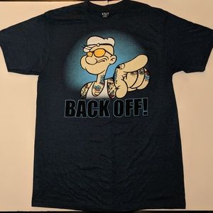 Men's T-shirt POPEYE "BACK OFF!" GOLD Sunglasses